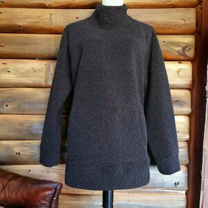 NWT HAVEN (MED) Well Within Black Sherpa Funnel Neck Pullover Sweatshirt
